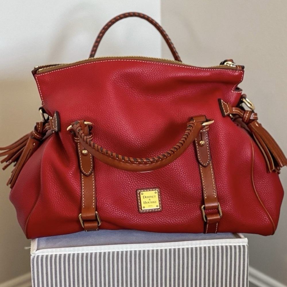 SOLD! Dooney & Bourke Large Pebble Grain Satchel (RED)